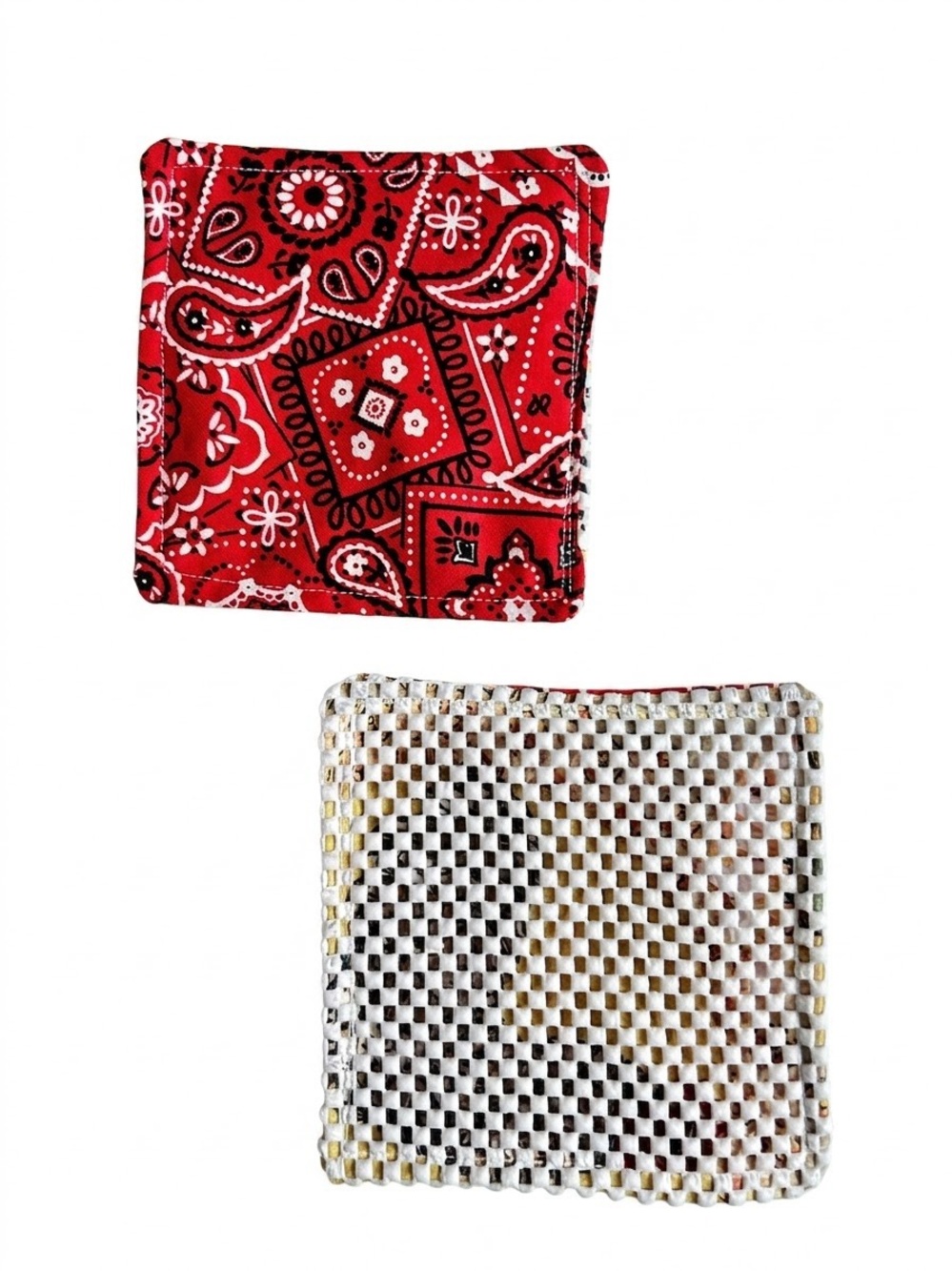 Hand Crafted Red Bandanna Non Slip Jar Grippers Opens Hard to Turn Lids
